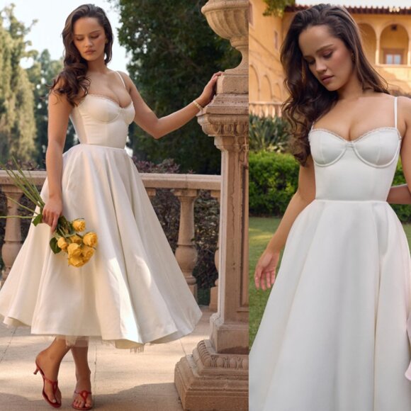 HOUSE OF CB 'Mademoiselle' White Tulle Midi Dress NWOT - Picture 5 of 12